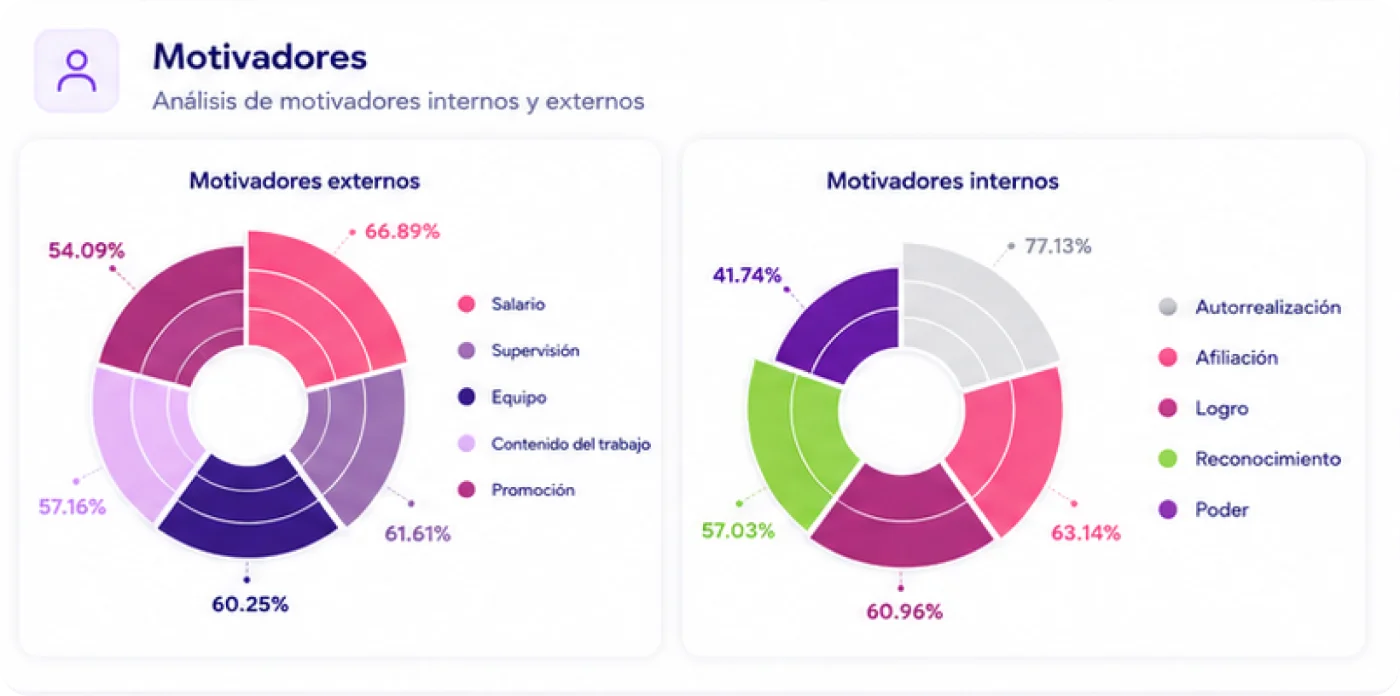 Dashboard de motivadores de IODA: motivadores externos e internos